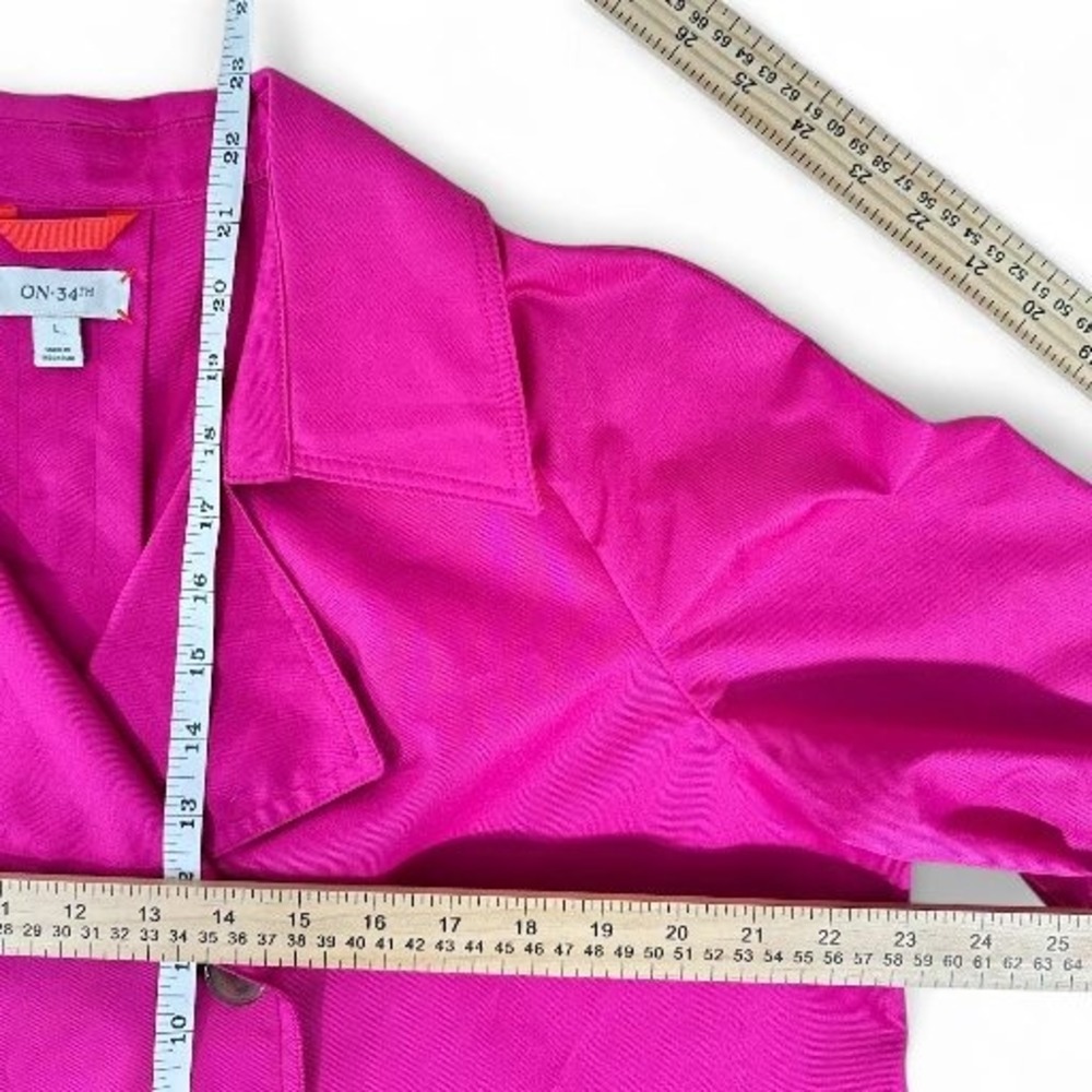 ON 34th Women's L Pink Double Breasted Short Trench Coat Cute NWOT - Picture 8 of 10